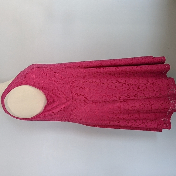 Lane Bryant Pink floral lace overlay dreas - Picture 3 of 6